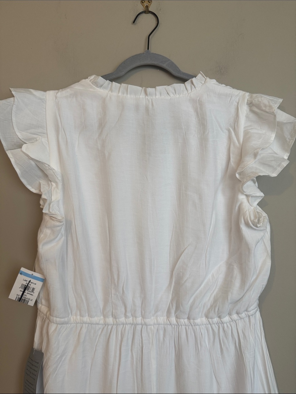 NWT- Julia Jordan Flutter Sleeve Midi Dress, White, size 12 - Picture 11 of 12